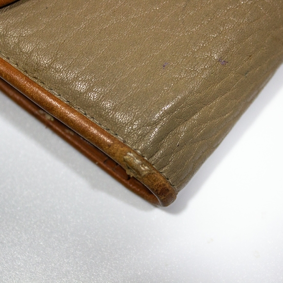 VTG Dooney & Bourke Trifold Leather Wallet Taupe - Picture 6 of 6